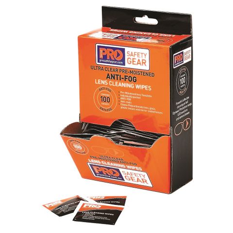 PRO CHOICE ANTI-FOG LENS WIPES - 100 PACK