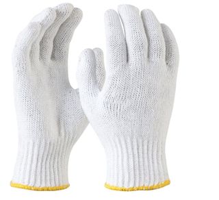 BLEACHED KNITTED POLY COTTON GLOVES