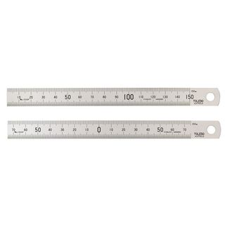 TOLEDO DOUBLE SIDED STAINLESS STEEL METRIC RULE - 150MM