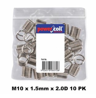 POWERCOIL 10 X 1.5MM X 2.0D MC WIRE THREAD INSERTS - 10PK CLAM