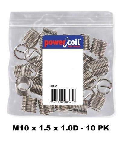 POWERCOIL 10 X 1.5MM X 1.0D MC WIRE THREAD INSERTS - 10PK CLAM