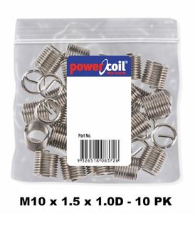 POWERCOIL 10 X 1.5MM X 1.0D MC WIRE THREAD INSERTS - 10PK CLAM