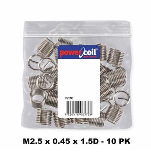 POWERCOIL 2.5 X 0.45MM X 1.5D MC WIRE THREAD INSERTS - 10PK CLAM