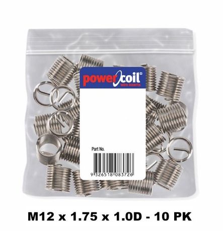 POWERCOIL 12 X 1.75MM X 1.0D MC WIRE THREAD INSERTS - 10PK CLAM