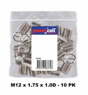 POWERCOIL 12 X 1.75MM X 1.0D MC WIRE THREAD INSERTS - 10PK CLAM