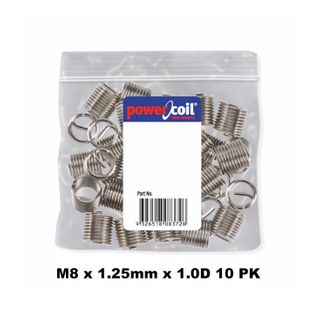 POWERCOIL 8 X 1.25MM X 1.0D MC WIRE THREAD INSERTS - 10PK CLAM