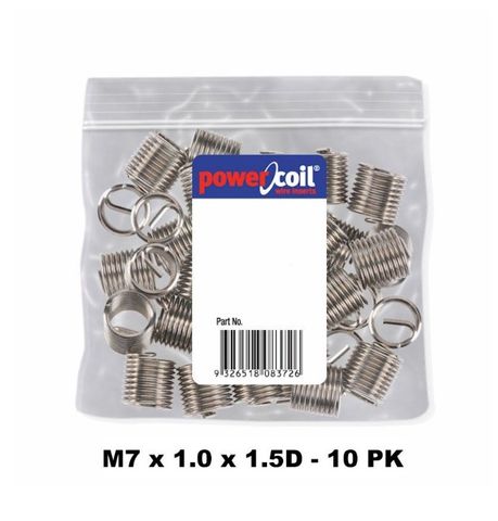 POWERCOIL 7 X 1MM X 1.5D MC WIRE THREAD INSERTS - 10PK CLAM