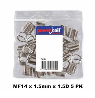 POWERCOIL 14 X 1.5MM X 1.5D MF WIRE THREAD INSERTS - 5PK CLAM