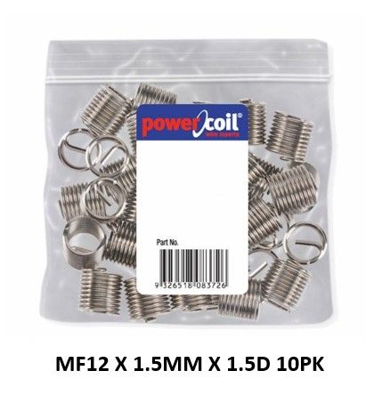 POWERCOIL 12 X 1.5MM X 1.5D MF WIRE THREAD INSERTS - 10PK CLAM