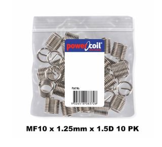 POWERCOIL 10 X 1.25MM X 1.5D MF WIRE THREAD INSERTS - 10PK CLAM