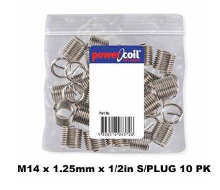 POWERCOIL 14 X 1.25MM X 1/2" SPARK PLUG WIRE THREAD INSERTS - 10PK