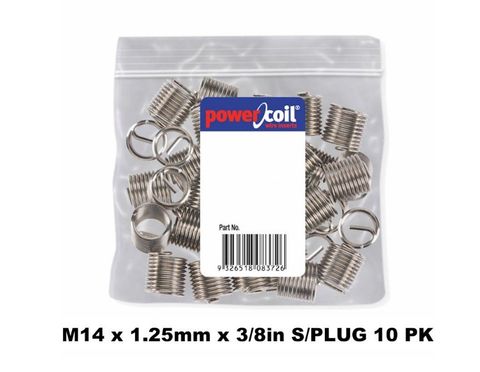 POWERCOIL 14 X 1.25MM X 3/8" SPARK PLUG WIRE THREAD INSERTS - 10PK