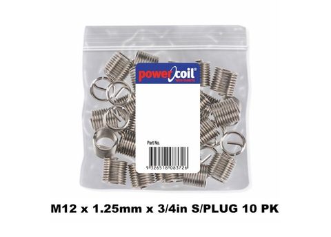 POWERCOIL 12 X 1.25MM X 3/4" SPARK PLUG WIRE THREAD INSERTS - 10PK