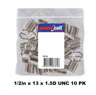 POWERCOIL 1/2" X 13 X 1.5D UNC 10 PACK WIRE THREAD INSERTS