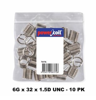 POWERCOIL 6G X 32 X 1.5D UNC 10 PACK WIRE THREAD INSERTS