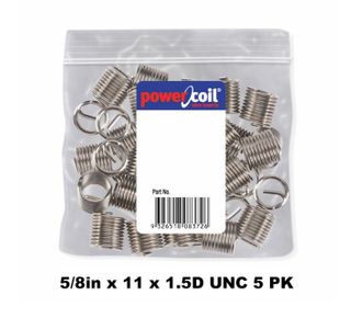POWERCOIL 5/8" X 11 X 1.5D UNC 5 PACK WIRE THRED INSERTS