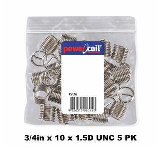 POWERCOIL 3/4" X 10 X 1.5D UNC 5 PACK WIRE THREAD INSERTS
