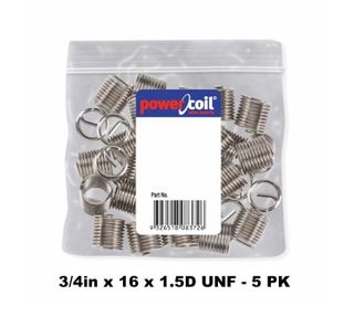 POWERCOIL 3/4" X 16 X 1.5D UNF WIRE THREAD INSERTS - 5PK