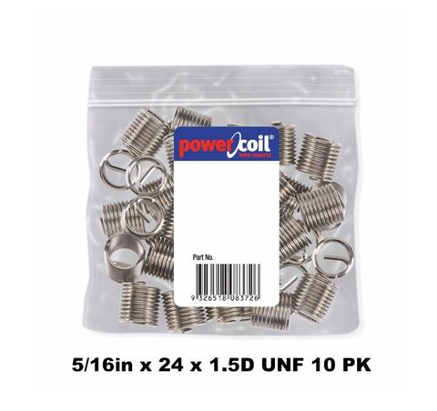 POWERCOIL 5/16" X 24 X 1.5D UNF WIRE THREAD INSERTS - 10PK