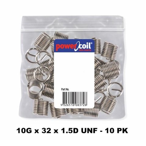 POWERCOIL 10G X 32 X 1.5D UNF WIRE THREAD INSERTS - 10PK