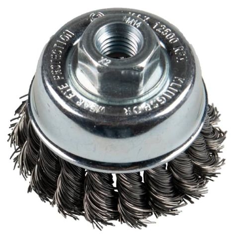 KLINGSPOR WIRE BRUSHES, CUP BRUSH WITH THREAD, KNOTTED WIRE, BT 600 Z, 100MM