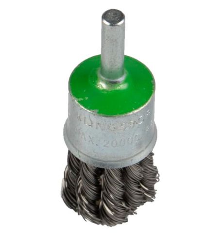 KLINGSPOR WIRE BRUSHES, END BRUSH WITH SHAFT, KNOTTED WIRE, BPS 600 Z, 22X6MM