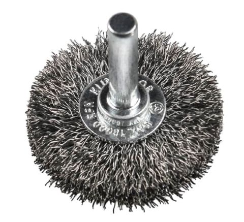 KLINGSPOR WIRE BRUSHES, WHEEL BRUSH WITH SHAFT, CRIMPED WIRE, BRS 600 W, 60X9X6MM