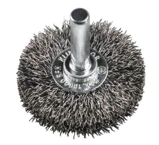 KLINGSPOR WIRE BRUSHES, WHEEL BRUSH WITH SHAFT, CRIMPED WIRE, BRS 600 W, 60X9X6MM