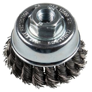 KLINGSPOR WIRE BRUSHES, CUP BRUSH WITH THREAD, KNOTTED WIRE, BT 600 Z, 80MM