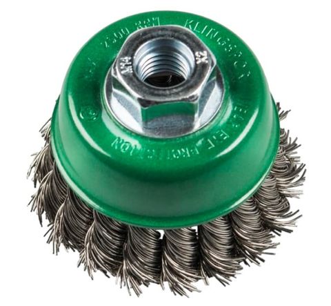 KLINGSPOR WIRE BRUSHES, CUP BRUSH WITH THREAD, KNOTTED WIRE, BT 600 Z, 65MM