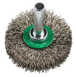 KLINGSPOR WIRE BRUSHES, WHEEL BRUSH WITH SHAFT, CRIMPED WIRE, BRS 600 W, 60X9X6MM