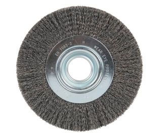 KLINGSPOR WIRE BRUSHES, WHEEL STAINLESS STEEL BRUSH, CRIMPED WIRE FOR STEEL, STAINLESS STEEL, BR 600 W, 200X25X32MM