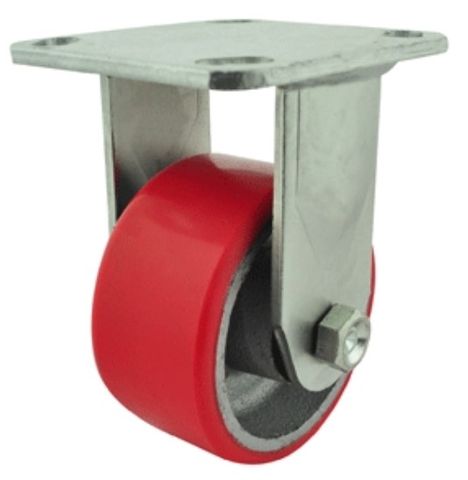 RICHMOND 100MM POLYURETHANE TYRED CAST IRON CENTRED WHEEL 250KG CAPACITY CASTOR RIGID (R4401)