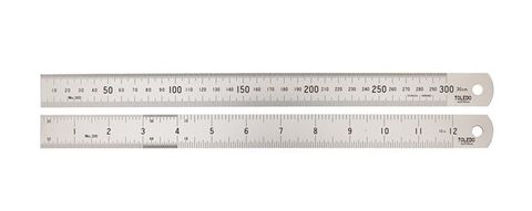 TOLEDO DOUBLE SIDED METRIC & IMPERIAL STAINLESS STEEL RULE - 1000MM (36")