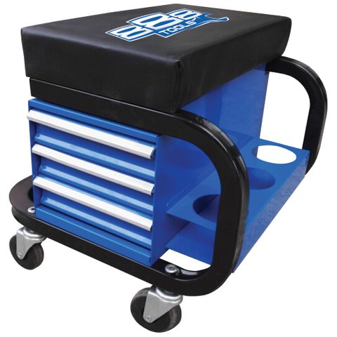 888 WORKSHOP ROLLER SEAT WITH STORAGE - BLUE