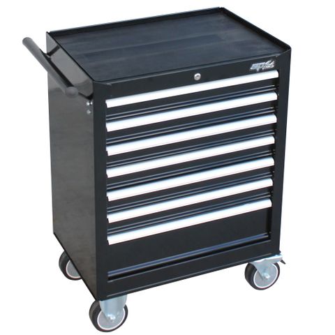 SP TOOLS CUSTOM SERIES 7 DRAWER ROLLER CABINET - BLACK / CHROME