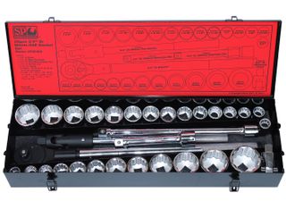 SP TOOLS 3/4" DRIVE SOCKET SET - 32PCE - 12PT METRIC / SAE