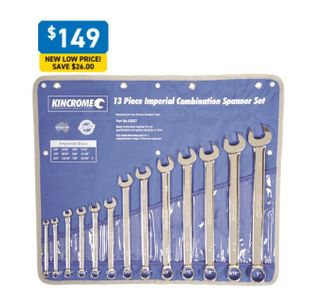 KINCROME COMBINATION SPANNER SET 13PC IMPERIAL
