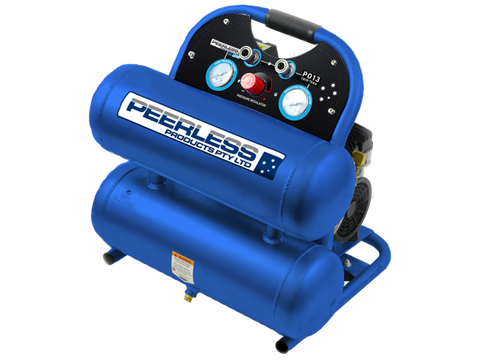 PEERLESS PO13 OILLESS TWIN TANK AIR COMPRESSOR - 175LMP, 2.0HP, 18L