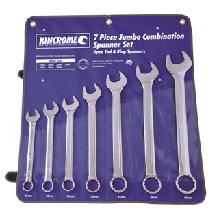 KINCROME JUMBO METRIC COMBINATION SPANNER SET - 7 PIECE