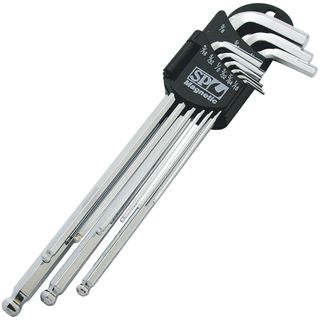 SP TOOLS MAGNETIC BALL DRIVE HEX KEY SET - CHROME - 9PCE - SAE