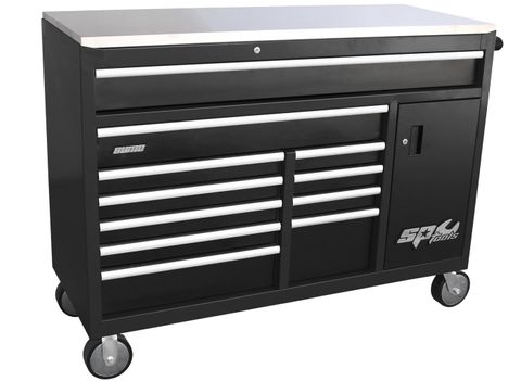 SP TOOLS SUMO SERIES 12 DRAWER ROLLER CABINET - BLACK / CHROME HANDLES