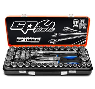 SP TOOLS 1/2" DRIVE SOCKET SET - 41PCE - 12PT METRIC / SAE