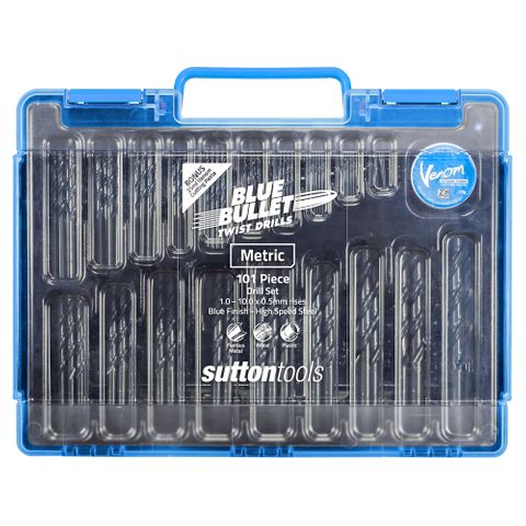SUTTON TOOLS JOBBER BLUE BULLET HSS METRIC DRILL SET (1.0 - 10.0MM X 0.5MM) - 101 PCE