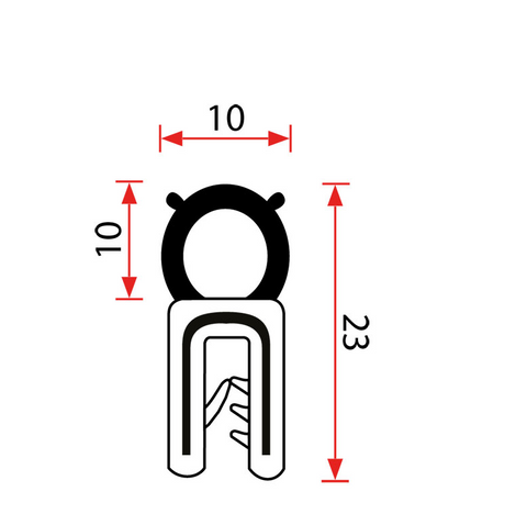 PINCHWELD TOP BULB CO EXTRUSION- 5 MTR ROLL