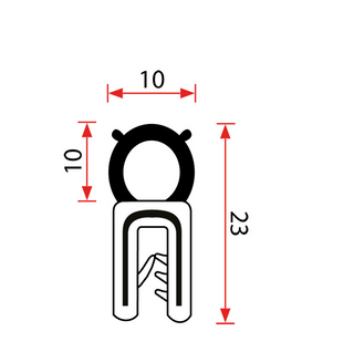 PINCHWELD TOP BULB CO EXTRUSION- 5 MTR ROLL