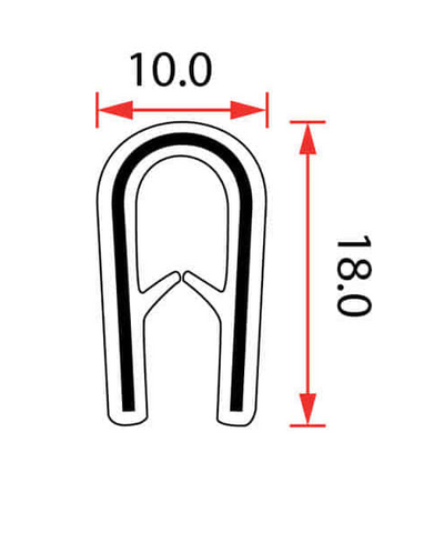 PINCHWELD PVC EDGE TRIM BLACK - 5 MTR ROLL