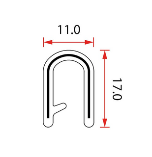 PINCHWELD PVC EDGE TRIM BLACK LARGE - 5 MTR ROLL