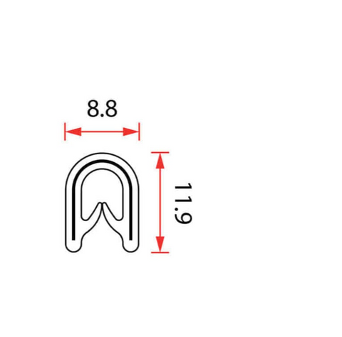 PINCHWELD PVC EDGE TRIM BLACK - 5 MTR ROLL