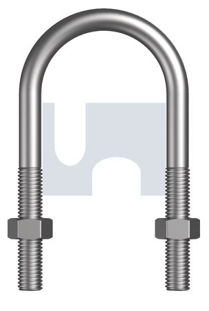 M12 X 165MM GALV U-BOLT KIT - 125NB